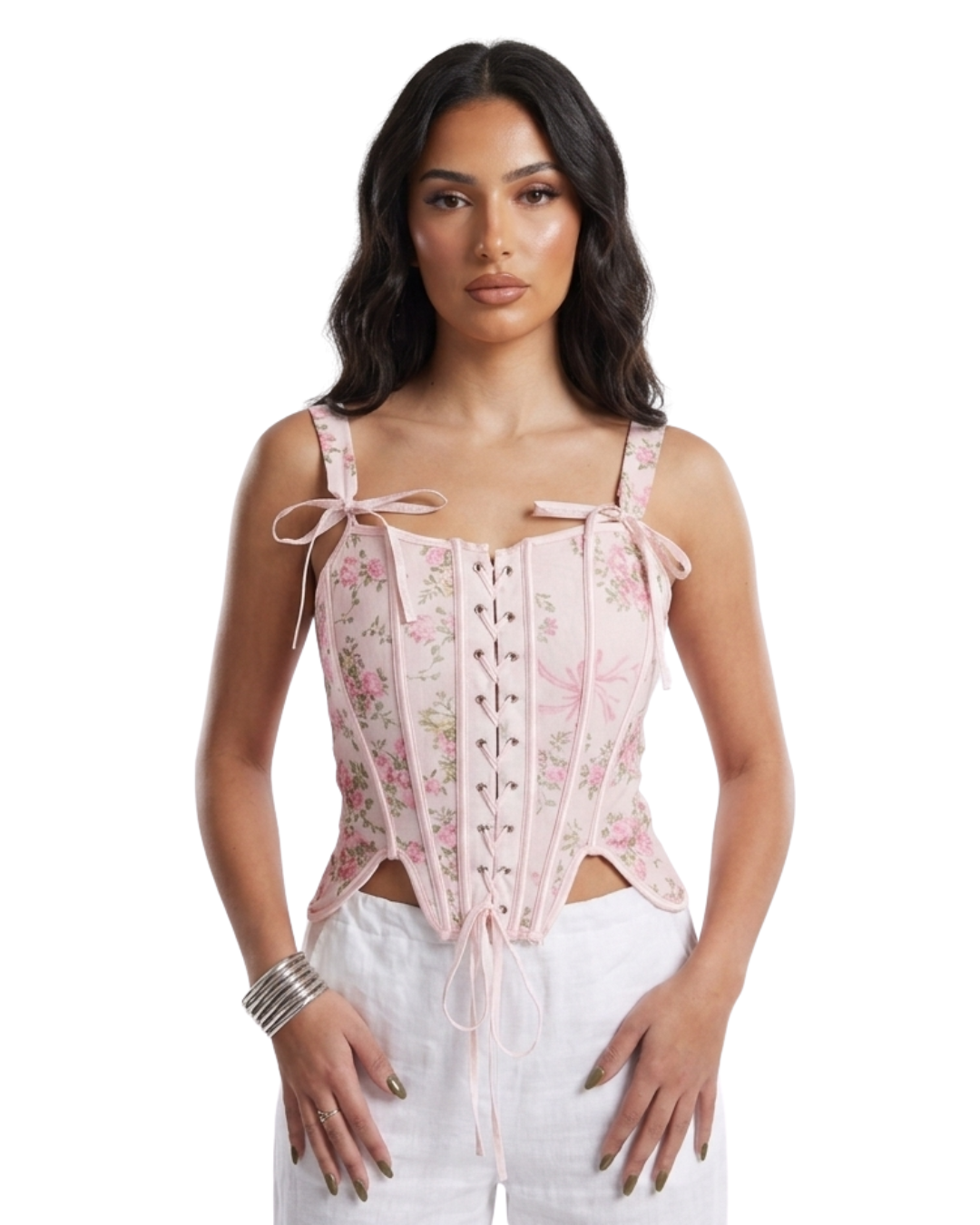 Rosalind Floral Lace-Up Corset