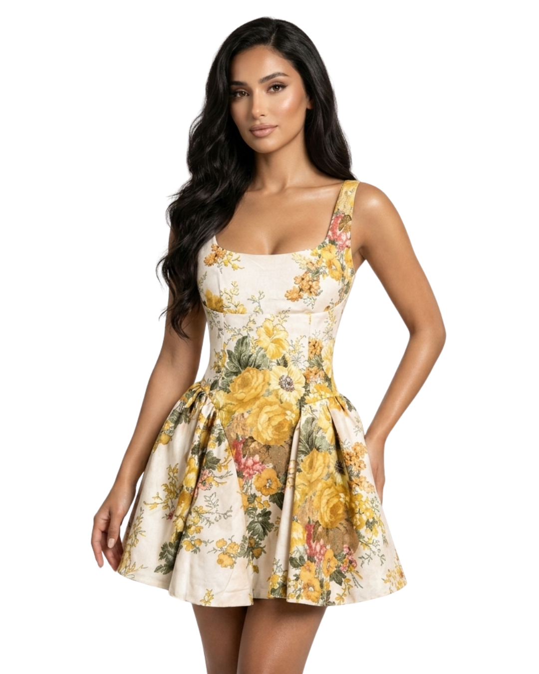 Chateau Floral Jacquard Dress