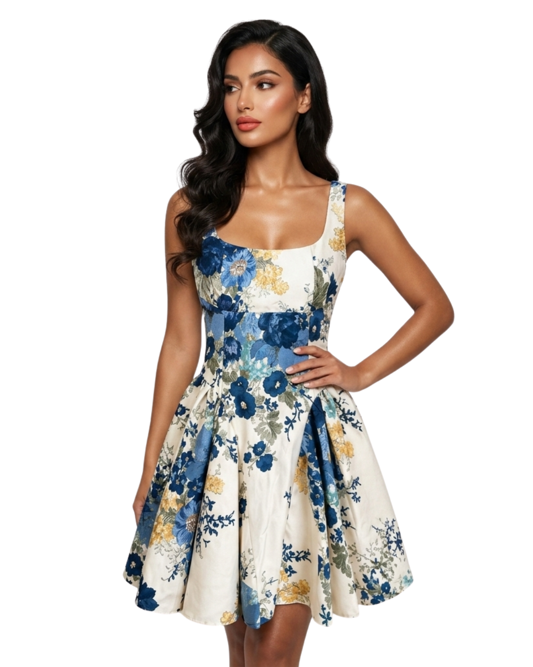 Chateau Floral Jacquard Dress