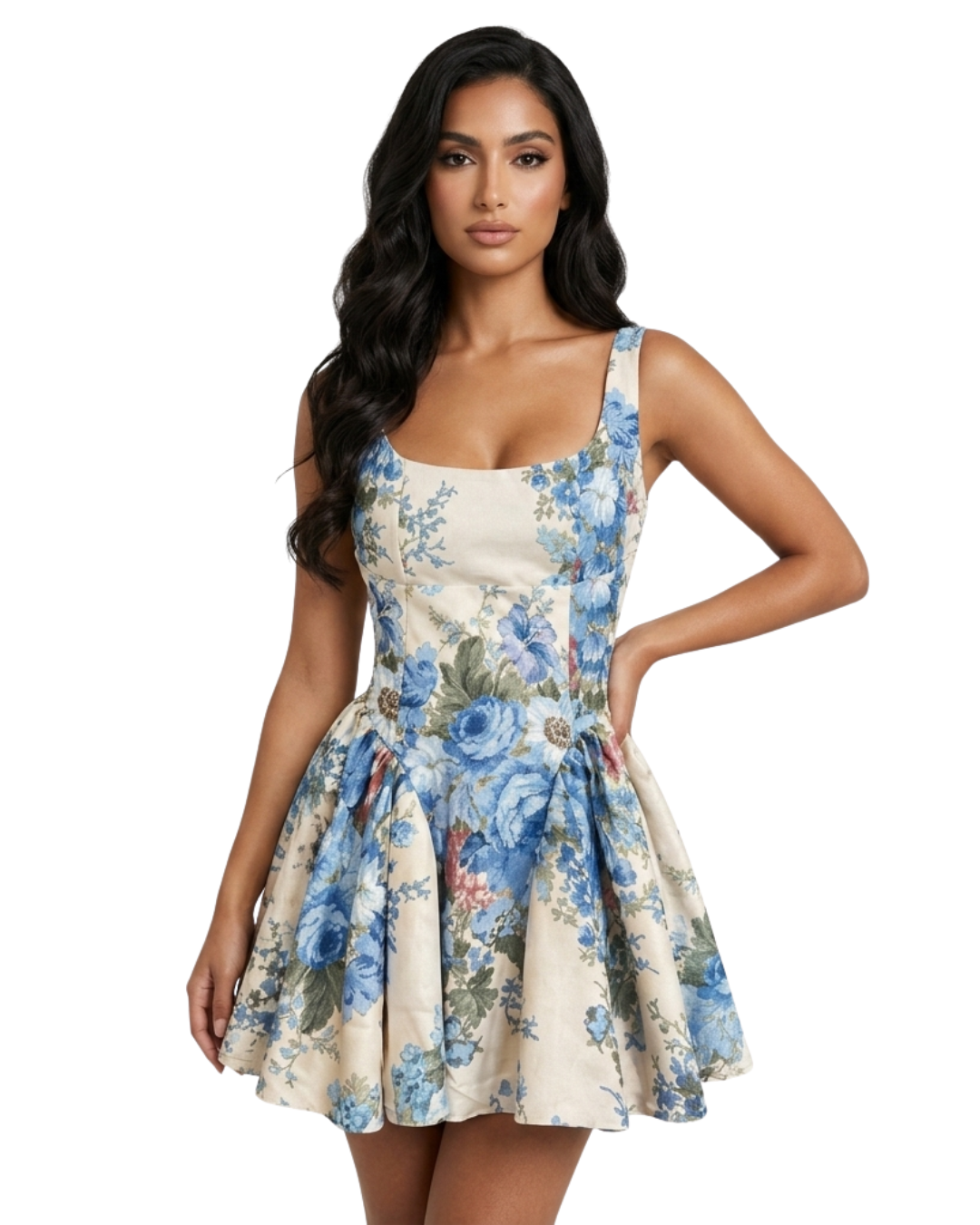 Chateau Floral Jacquard Dress