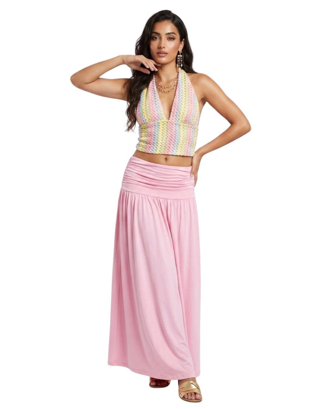Capri Pastel Top & Skirt Set