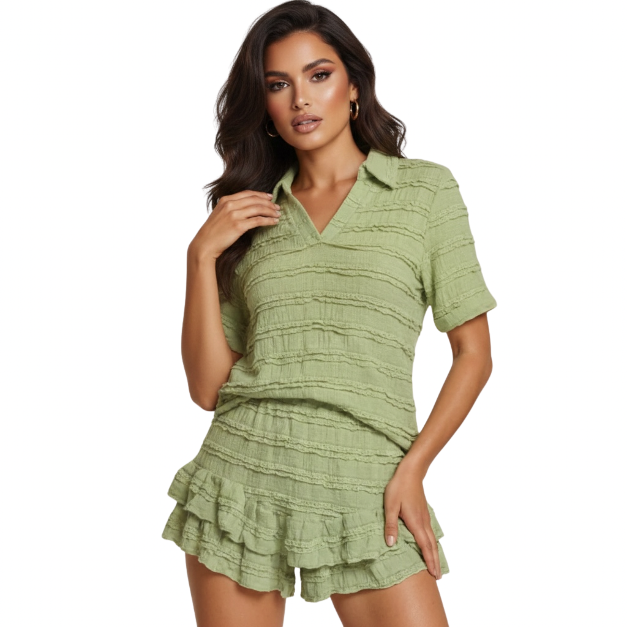 Sage Textured Short Set