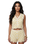 Marigold Daisy Crochet Vest & Shorts Set