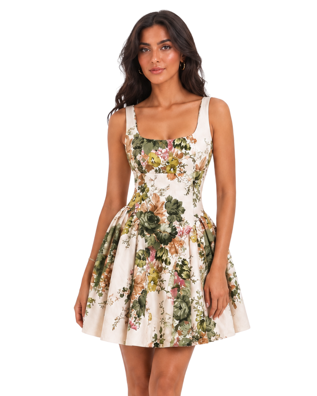 Chateau Floral Jacquard Dress